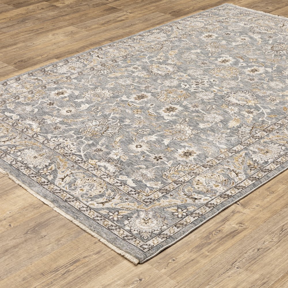 Maharaja 070E1 Grey/Blue Indoor Area Rug - 2' x 3'