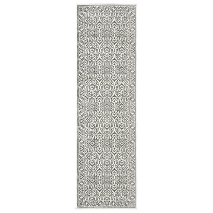 Montecito 2062H Grey/ White Indoor Area Rug - 2'3" x 7'6"
