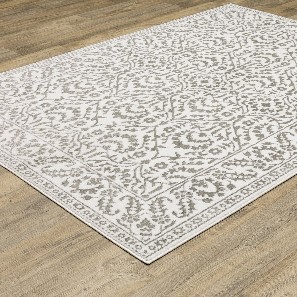 Montecito 2062H Grey/ White Indoor Area Rug - 7'10" x 10'10"