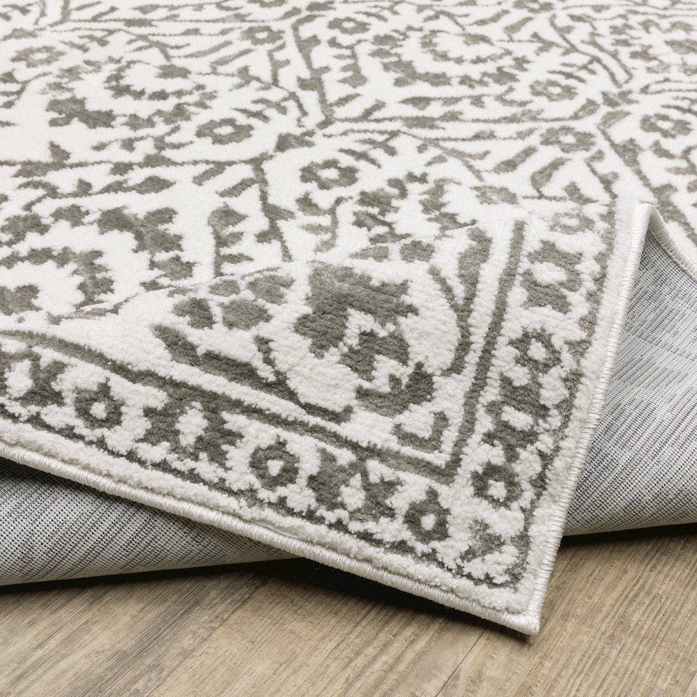 Montecito 2062H Grey/ White Indoor Area Rug - 7'10" x 10'10"