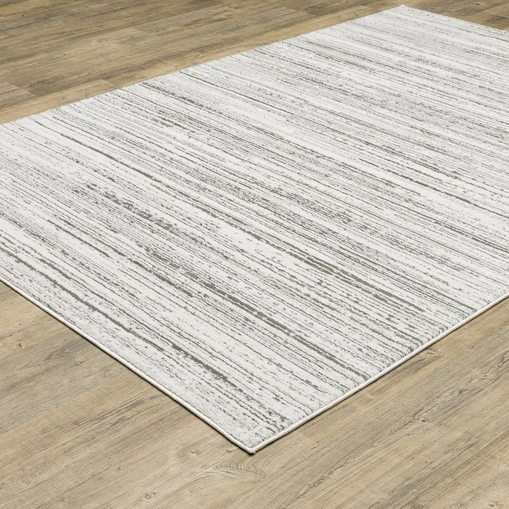 Montecito 4154W White/ Grey Indoor Area Rug - 7'10" x 10'10"