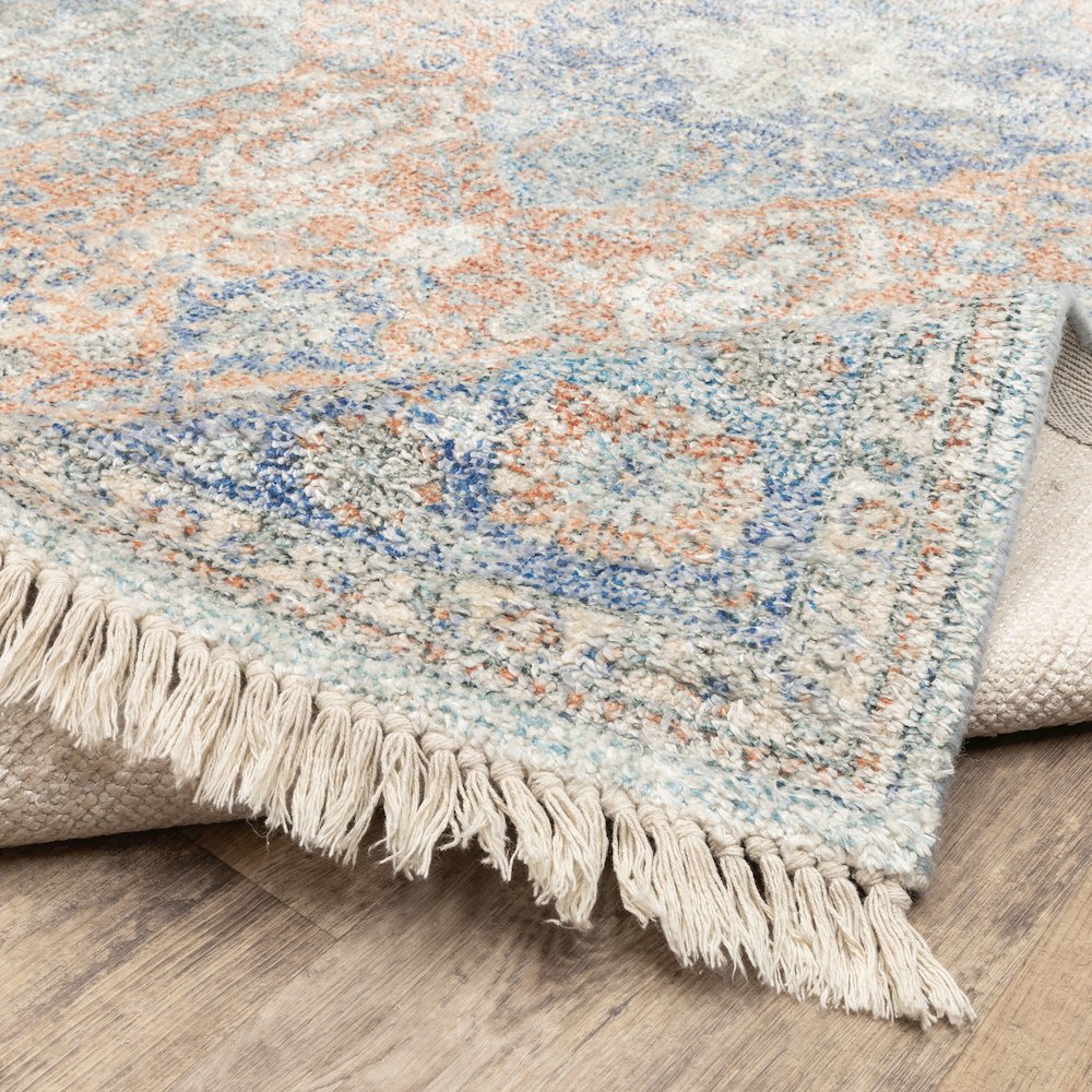 Malabar 45301 Blue/ Red Indoor Area Rug - 5' x 8'