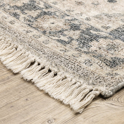 Malabar 45302 Beige/ Grey Indoor Area Rug - 2'6" x 8'