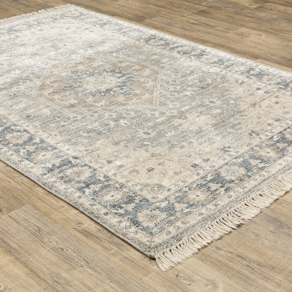 Malabar 45302 Beige/ Grey Indoor Area Rug - 5' x 8'