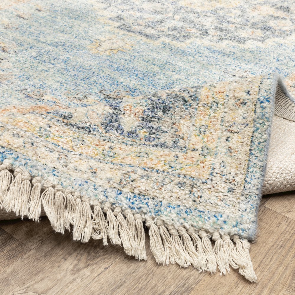 Malabar 45306 Blue/ Beige Indoor Area Rug - 5' x 8'