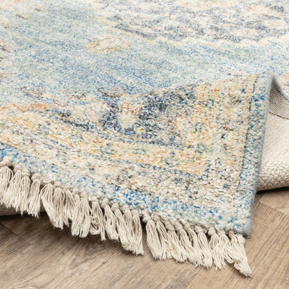 Malabar 45306 Blue/ Beige Indoor Area Rug - 5' x 8'