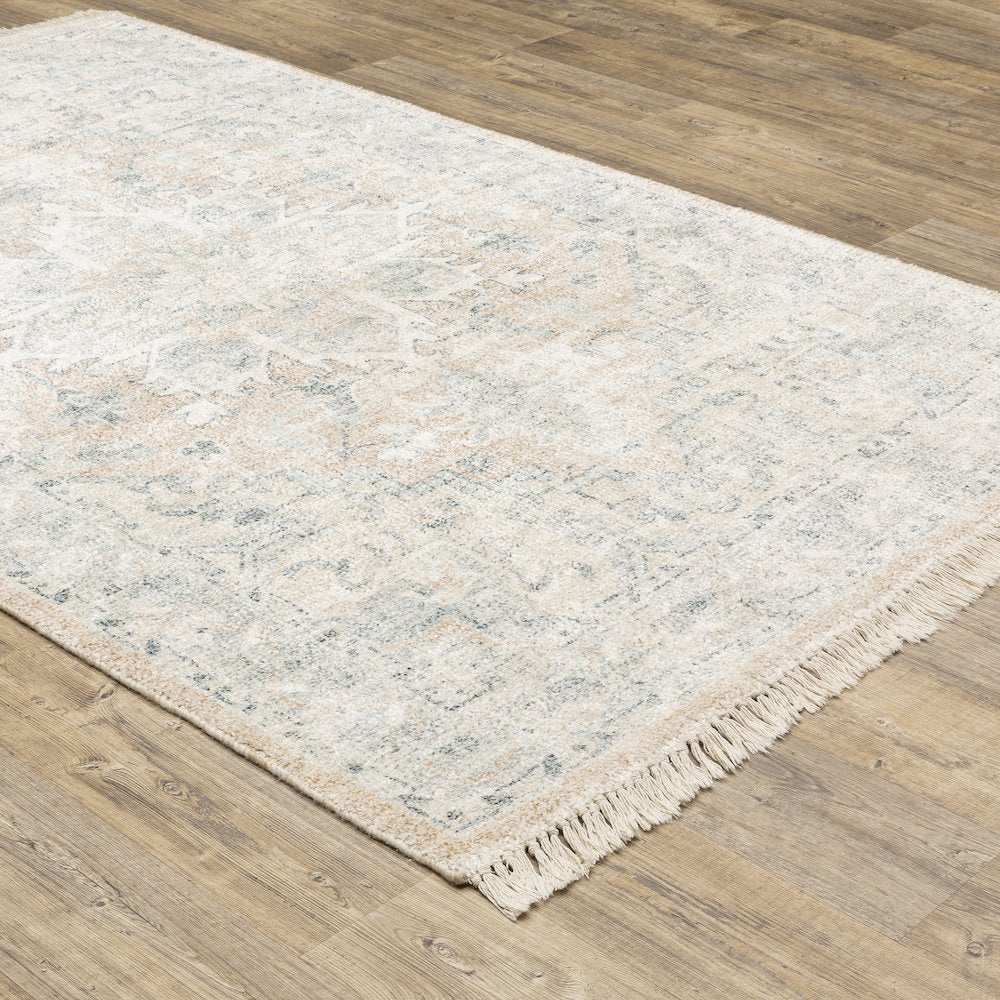 Malabar 45308 Beige/ Grey Indoor Area Rug - 2'6" x 8'