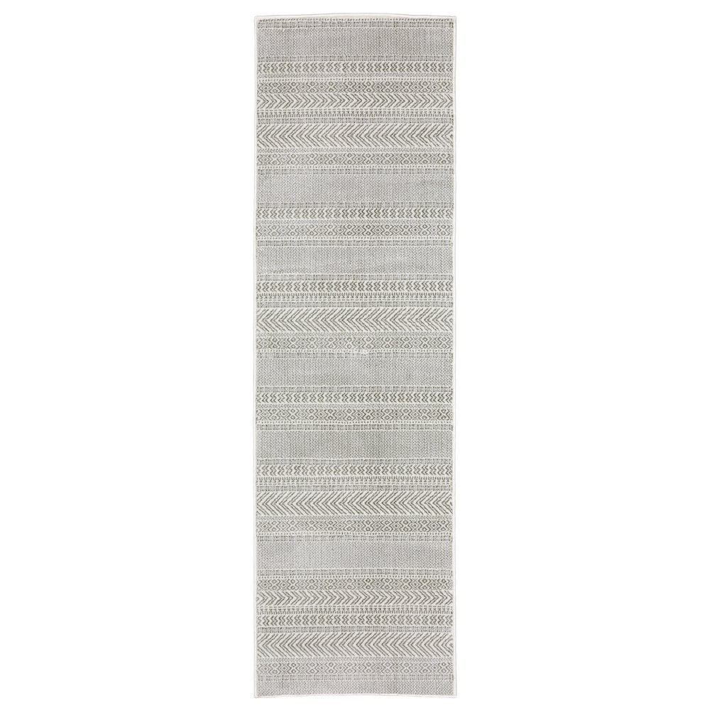 Montecito 4929E White/ Grey Indoor Area Rug - 2'3" x 7'6"