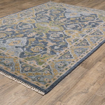 Majorca MAJ03 Blue/ Green Indoor Area Rug - 6' x 9'