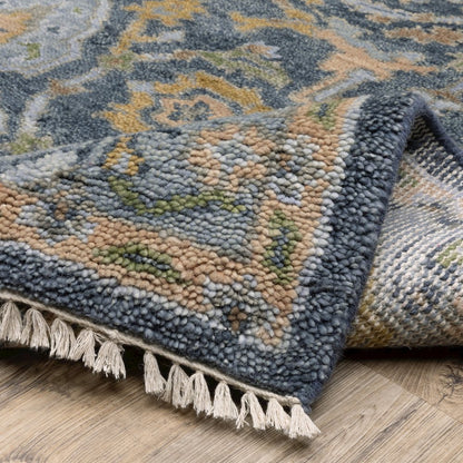 Majorca MAJ03 Blue/ Green Indoor Area Rug - 6' x 9'