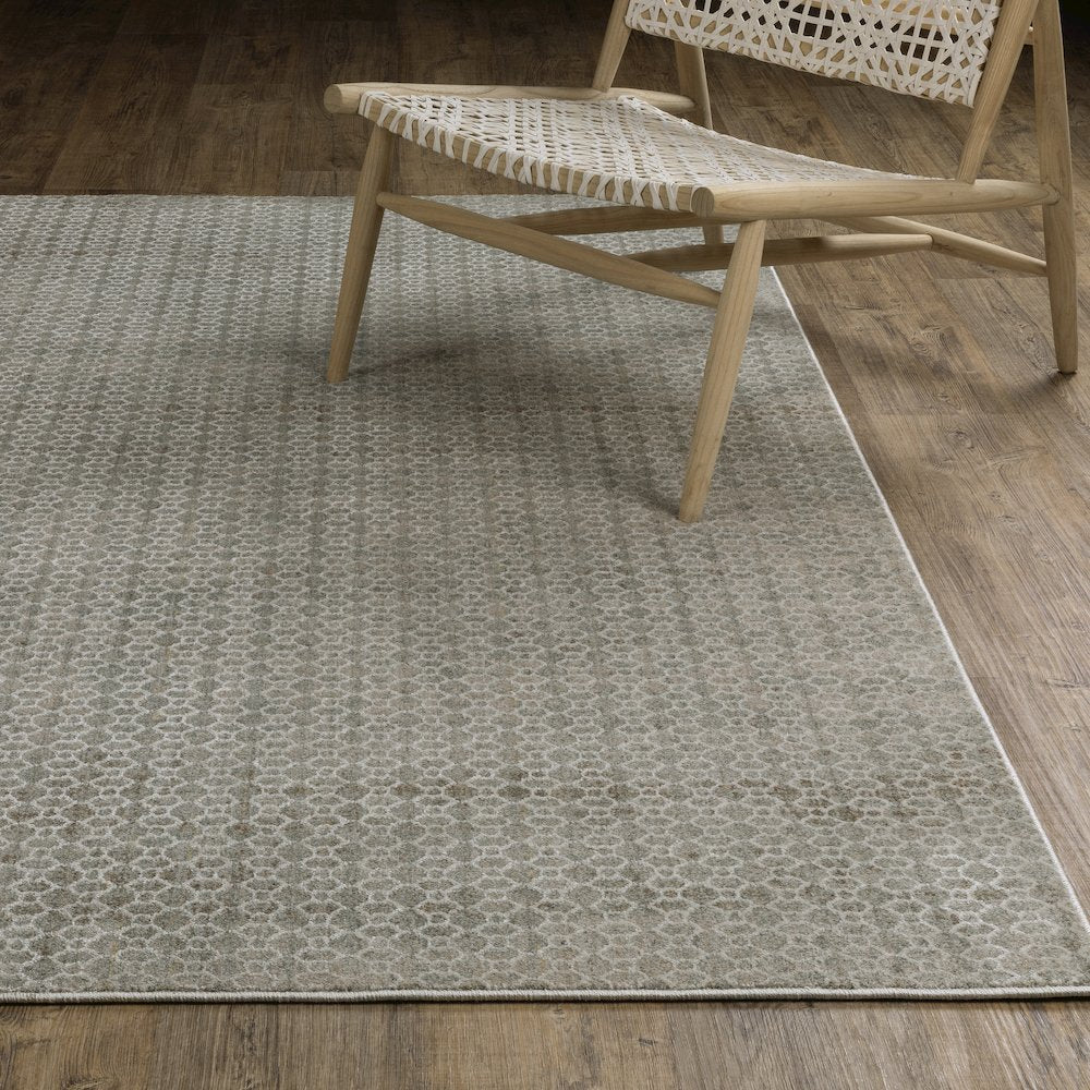 Mallory MAL04 Grey/ Blue Indoor Area Rug - 5'3" x 7'6"