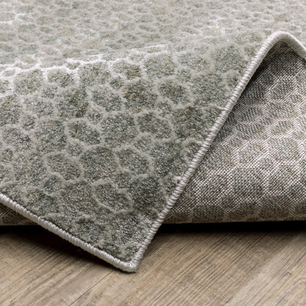 Mallory MAL04 Grey/ Blue Indoor Area Rug - 5'3" x 7'6"
