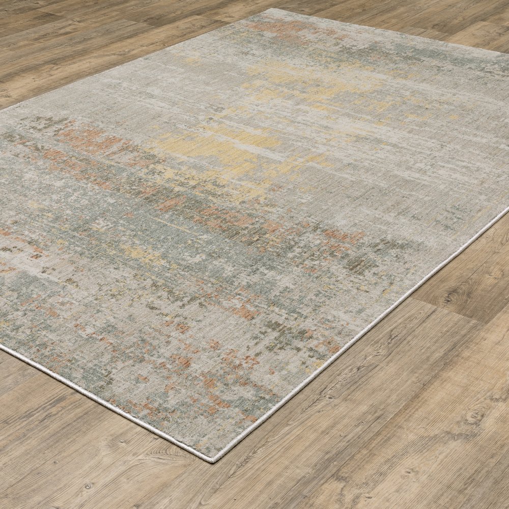 Mallory MAL05 Grey/ Multi Indoor Area Rug - 6'7" x 9'6"