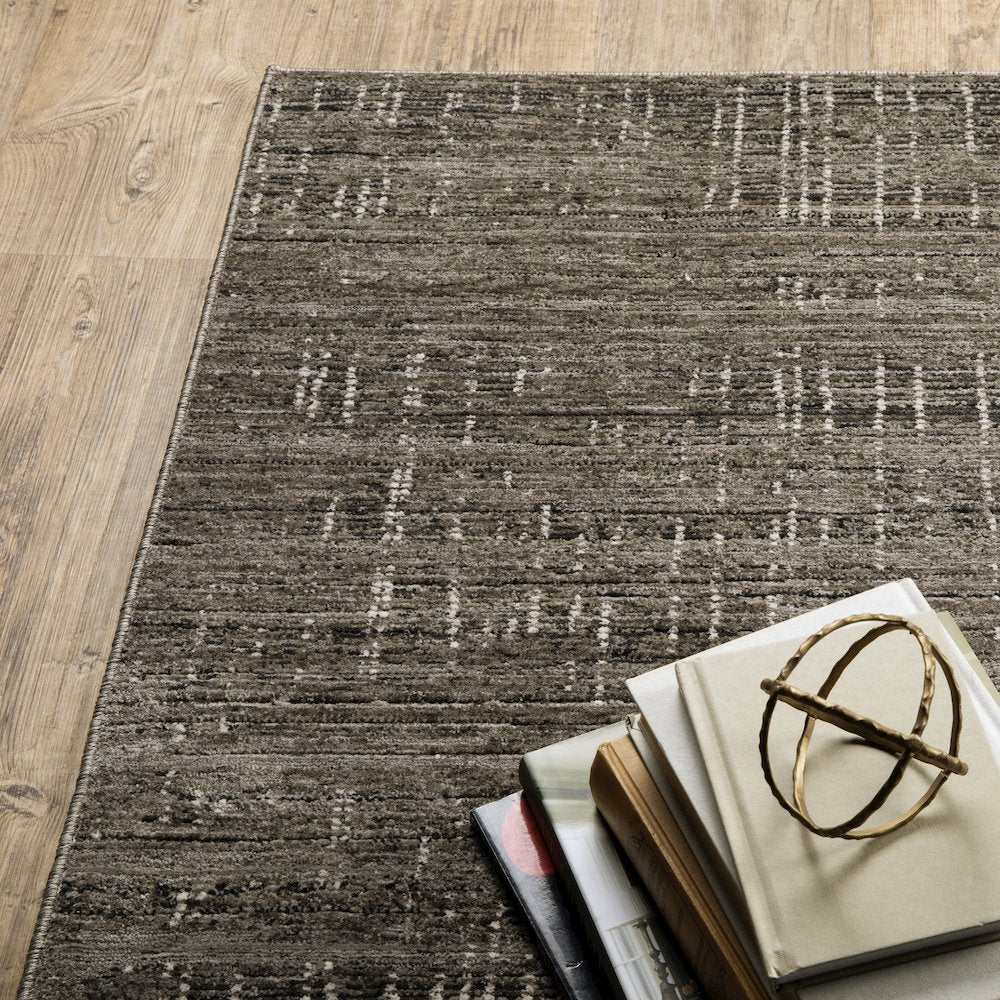 Nebulous 751D9 Charcoal/ Grey Indoor Area Rug - 2'3" x 7'6"