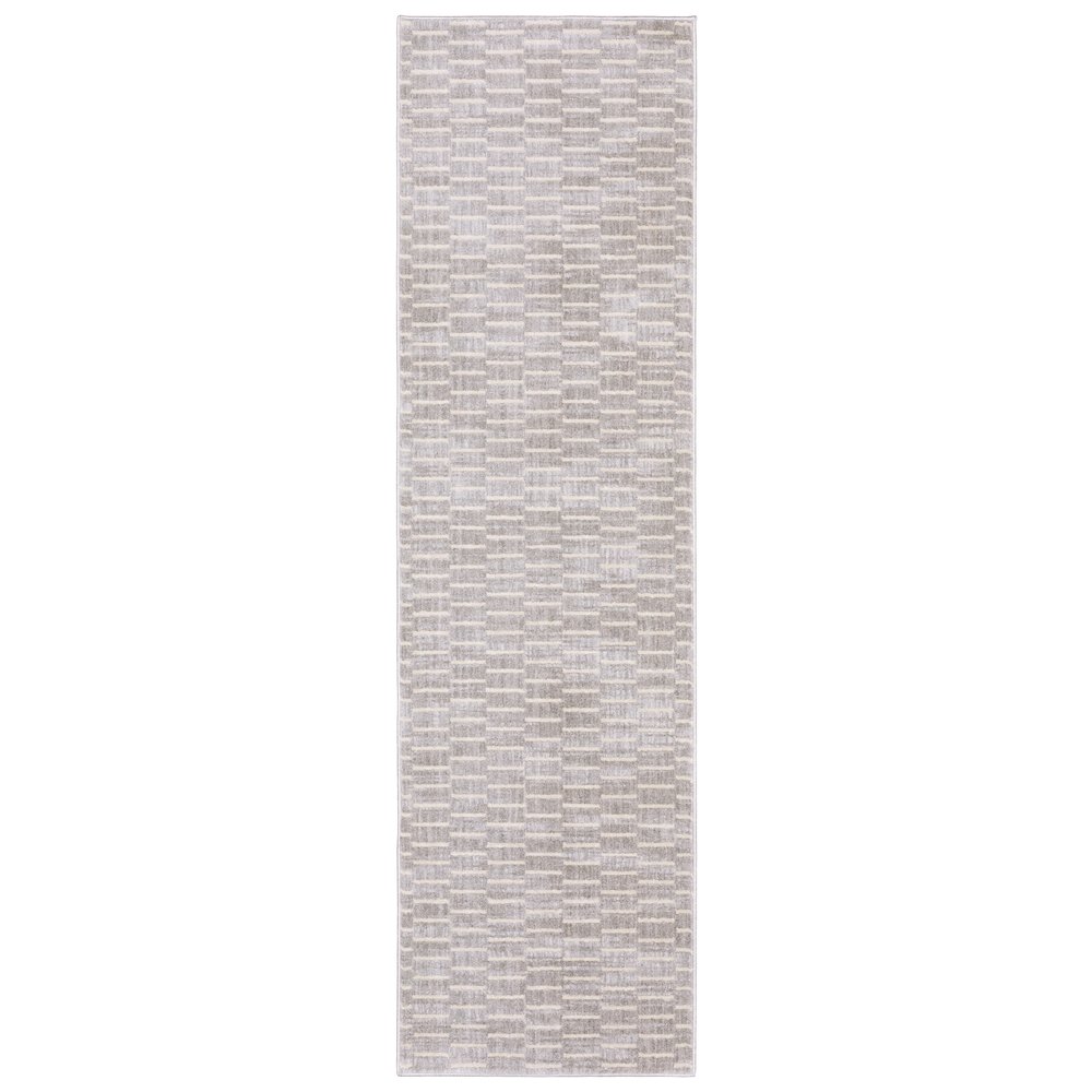 Oliver OLV01 Grey/ Beige Indoor Area Rug - 2'3" x 7'6"