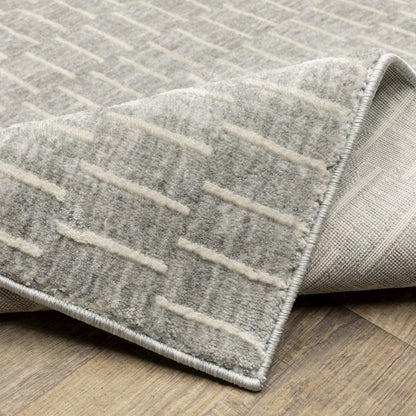 Oliver OLV01 Grey/ Beige Indoor Area Rug - 2'3" x 7'6"