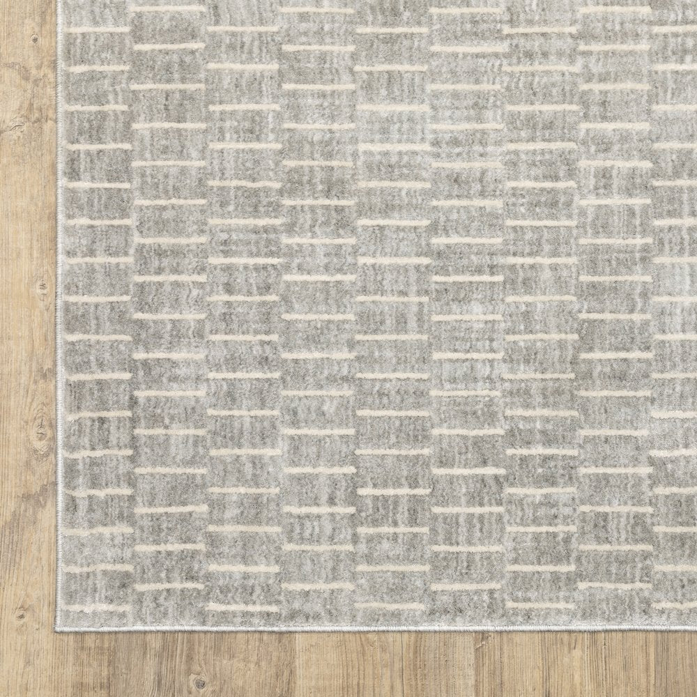 Oliver OLV01 Grey/ Beige Indoor Area Rug - 3'3" x 5'