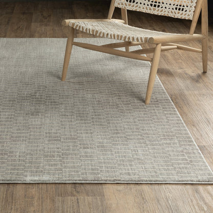 Oliver OLV01 Grey/ Beige Indoor Area Rug - 3'3" x 5'