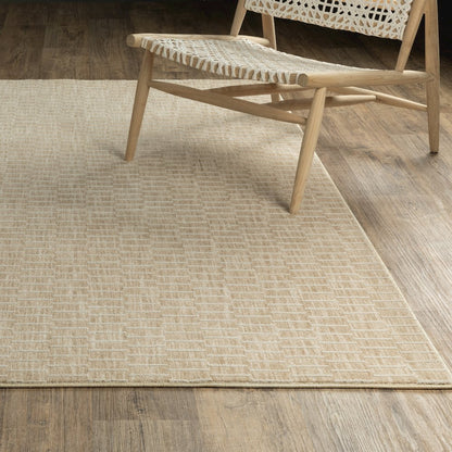 Oliver OLV02 Gold/ Beige Indoor Area Rug - 3'3" x 5'