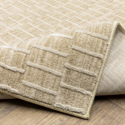 Oliver OLV02 Gold/ Beige Indoor Area Rug - 5'3" x 7'6"