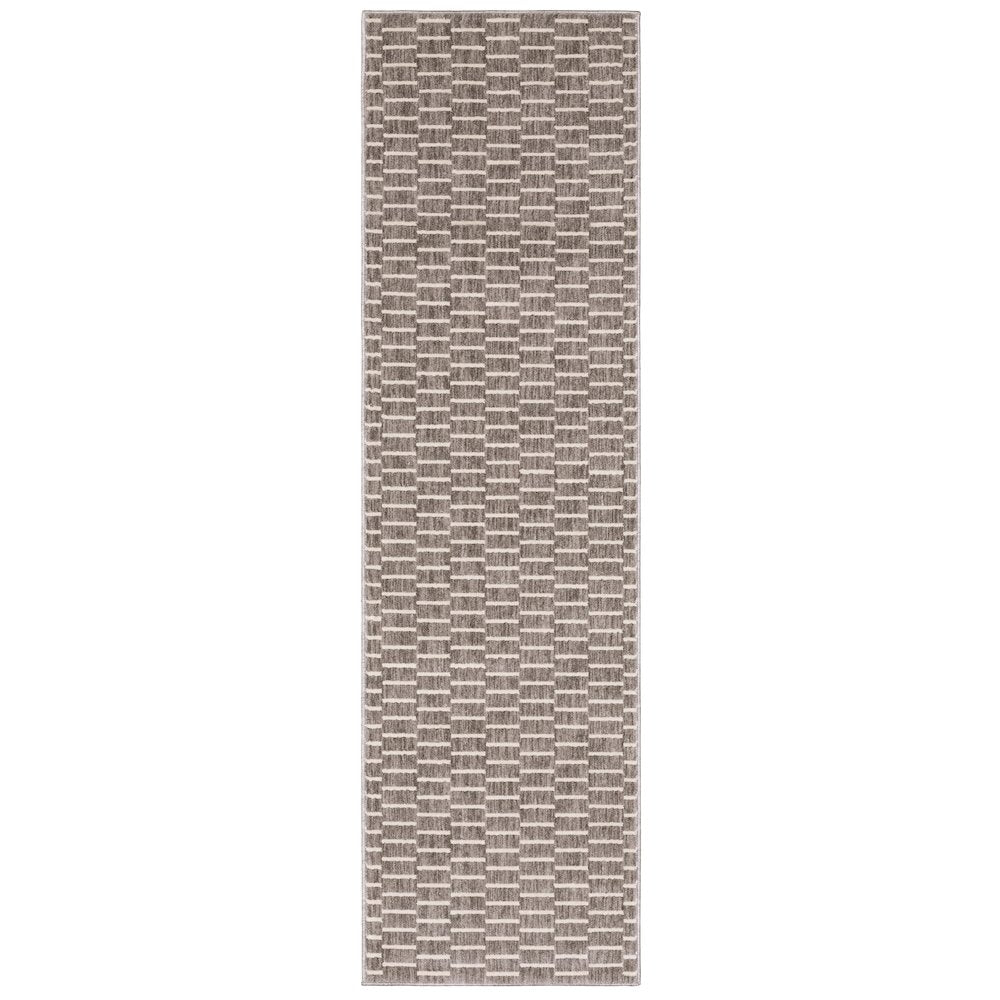 Oliver OLV03 Charcoal/Beige Indoor Area Rug - 2'3" x 7'6"