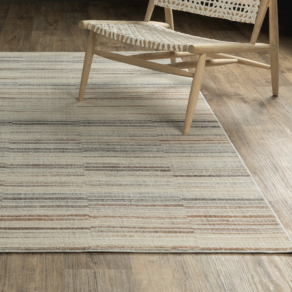 Oliver OLV06 Grey/Rust Indoor Area Rug - 3'3" x 5'