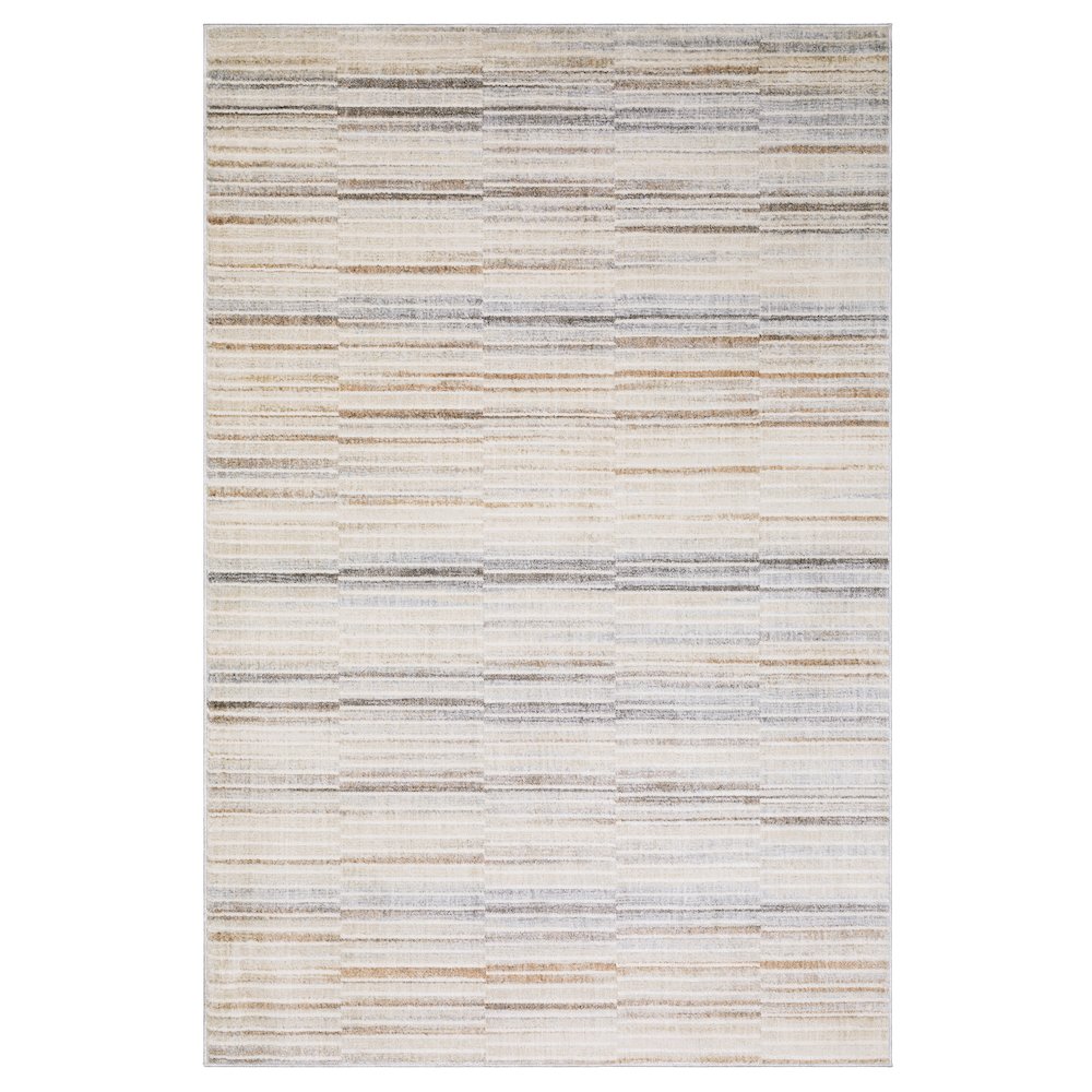 Oliver OLV06 Grey/Rust Indoor Area Rug - 3'3" x 5'