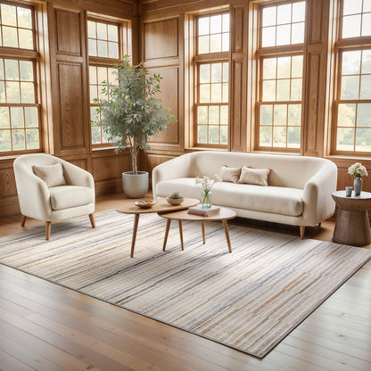 Oliver OLV06 Grey/Rust Indoor Area Rug - 3'3" x 5'