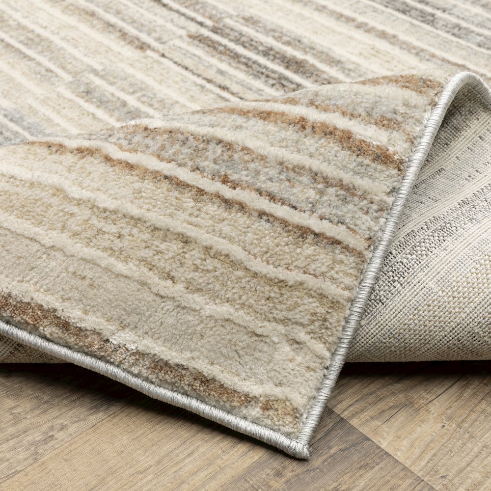 Oliver OLV06 Grey/Rust Indoor Area Rug - 5'3" x 7'6"