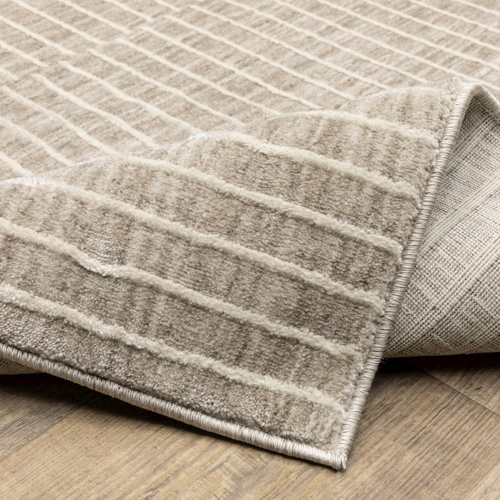Oliver OLV07 Beige/Tan Indoor Area Rug - 5'3" x 7'6"