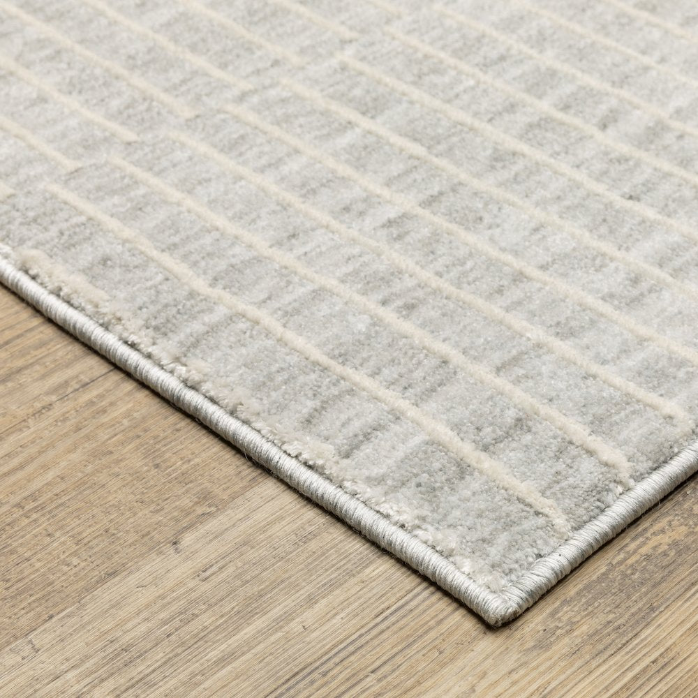 Oliver OLV08 Grey/ Beige Indoor Area Rug - 2'3" x 7'6"