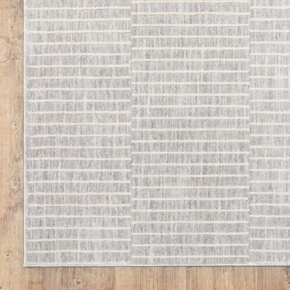 Oliver OLV08 Grey/ Beige Indoor Area Rug - 2'3" x 7'6"