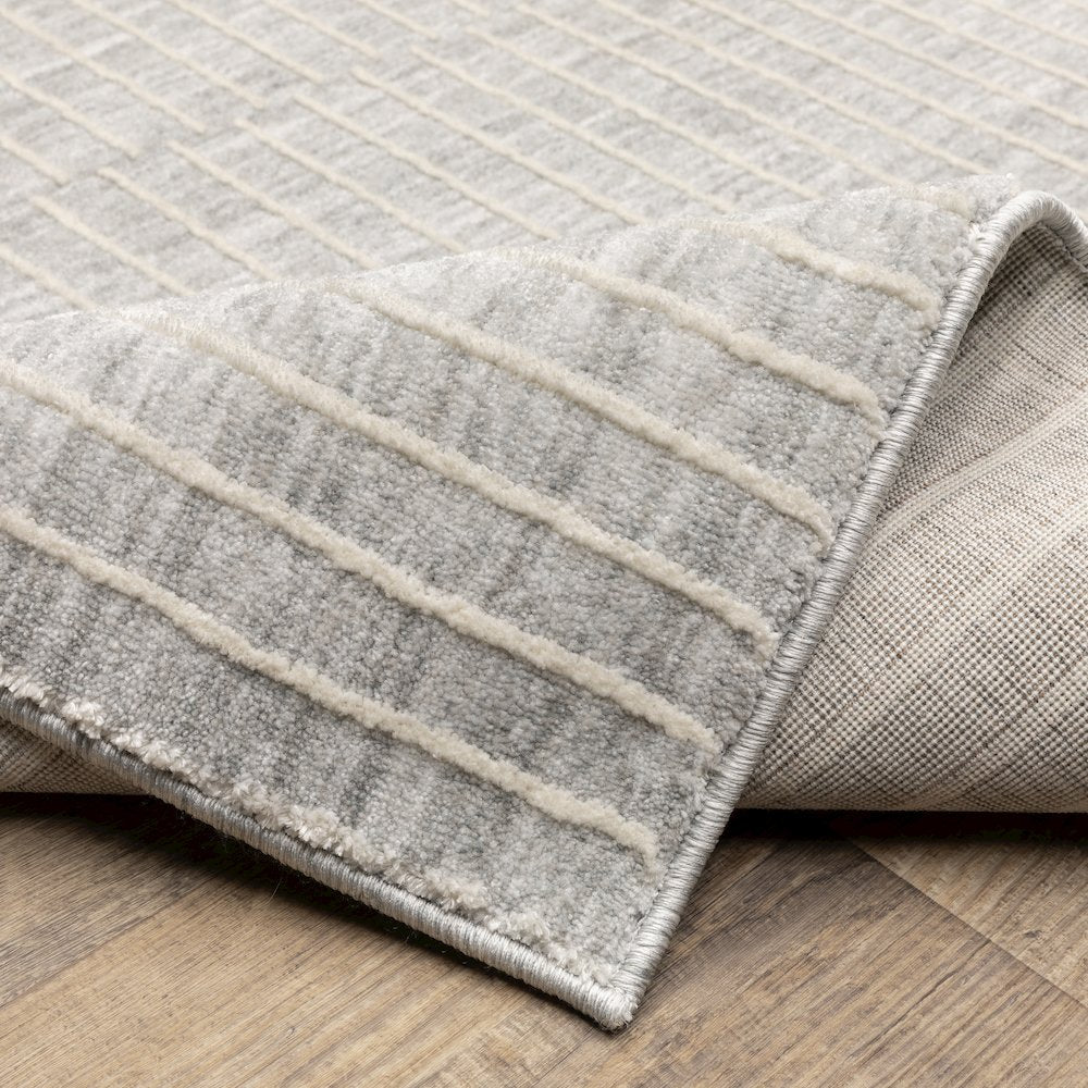 Oliver OLV08 Grey/ Beige Indoor Area Rug - 2'3" x 7'6"