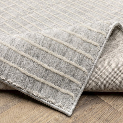 Oliver OLV08 Grey/ Beige Indoor Area Rug - 2'3" x 7'6"