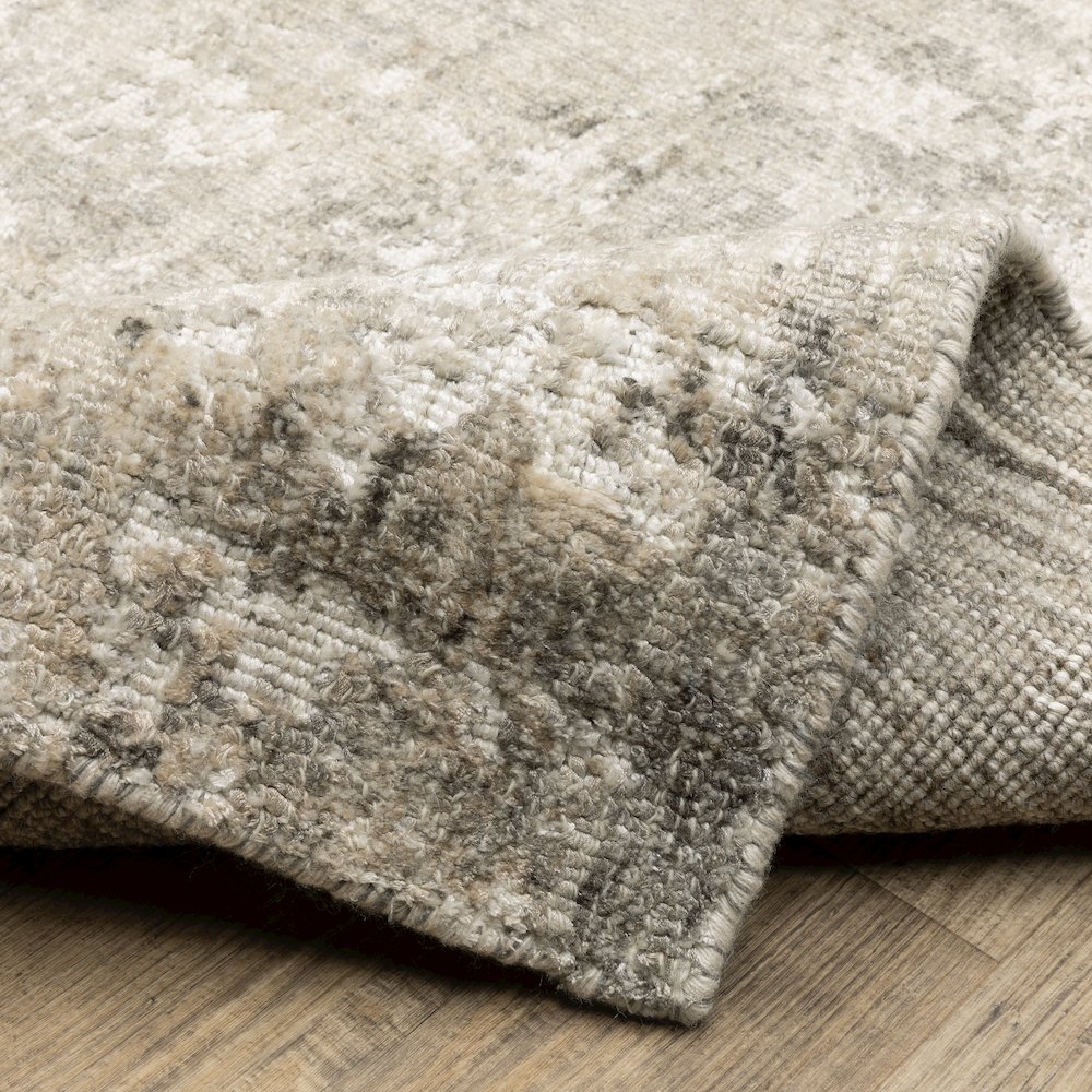Solstice SLS01 Grey/ Beige Indoor Area Rug - 6' x 9'