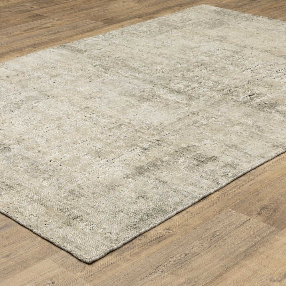 Solstice SLS05 Beige/ Charcoal Indoor Area Rug - 6' x 9'