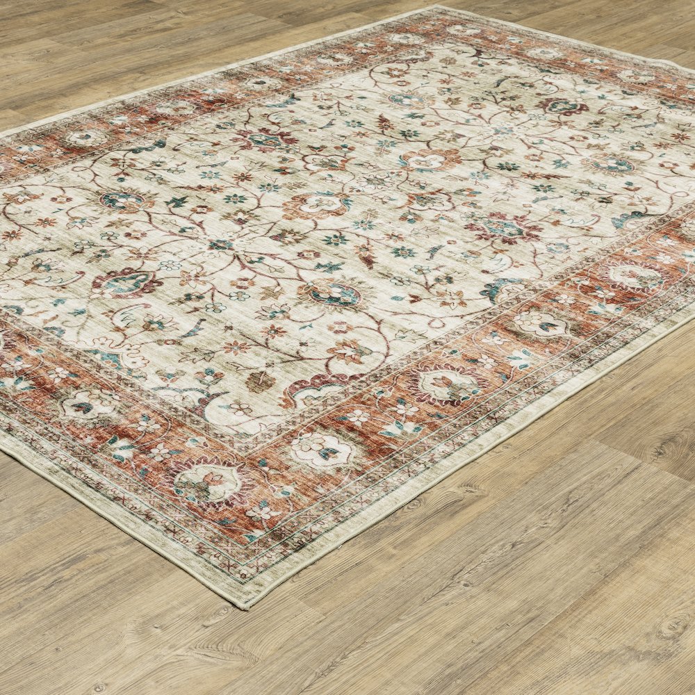 Sumter SUM03 Ivory/ Rust Indoor Area Rug - 3'6" x 5'6"