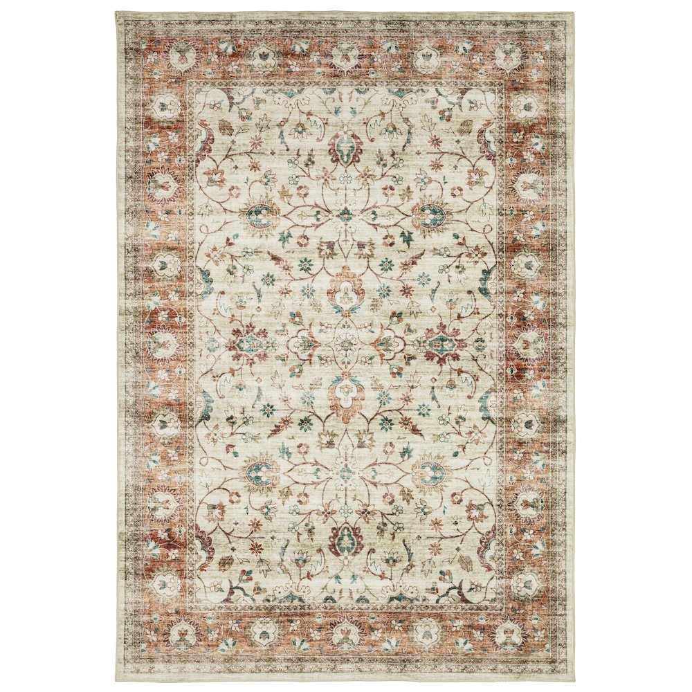 Sumter SUM03 Ivory/ Rust Indoor Area Rug - 3'6" x 5'6"