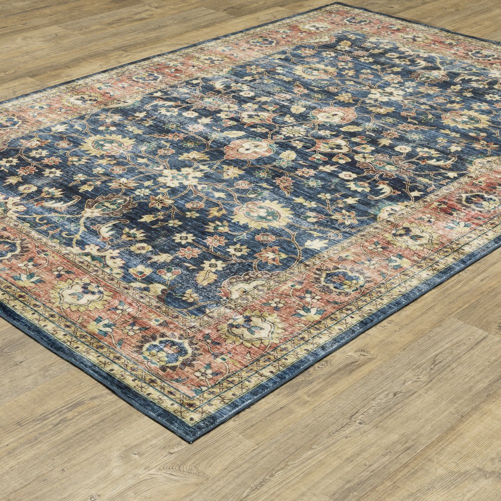 Sumter SUM04 Blue/ Rust Indoor Area Rug - 2' x 3'