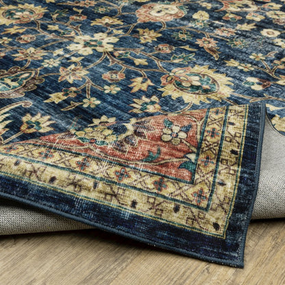 Sumter SUM04 Blue/ Rust Indoor Area Rug - 2' x 3'