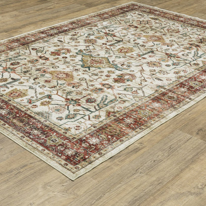 Sumter SUM05 Ivory/ Rust Red Indoor Area Rug - 3'6" x 5'6"