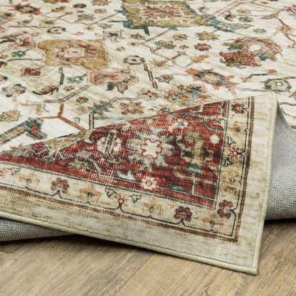 Sumter SUM05 Ivory/ Rust Red Indoor Area Rug - 3'6" x 5'6"