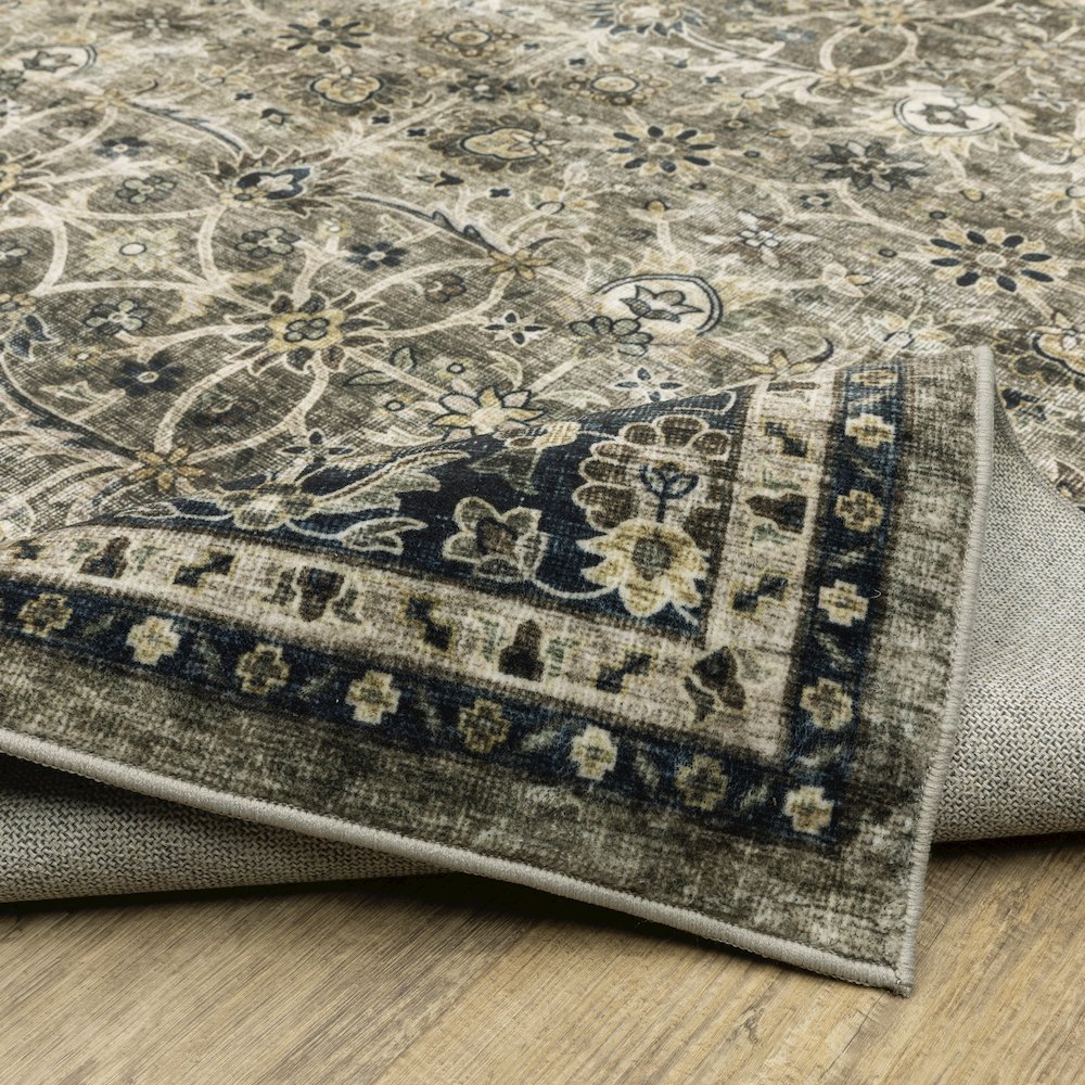 Sumter SUM06 Charcoal Grey/ Blue Indoor Area Rug - 2' x 3'