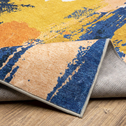Sumter SUM09 Blue/ Gold Indoor Area Rug - 2' x 3'