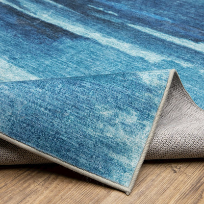 Sumter SUM10 Blue/ Ivory Indoor Area Rug - 5' x 7'