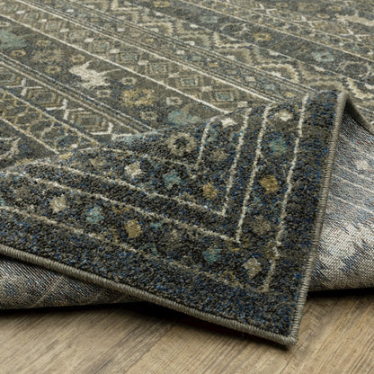 Venice 095E8 Blue/ Gold Indoor Area Rug - 9'10" x 12'10"