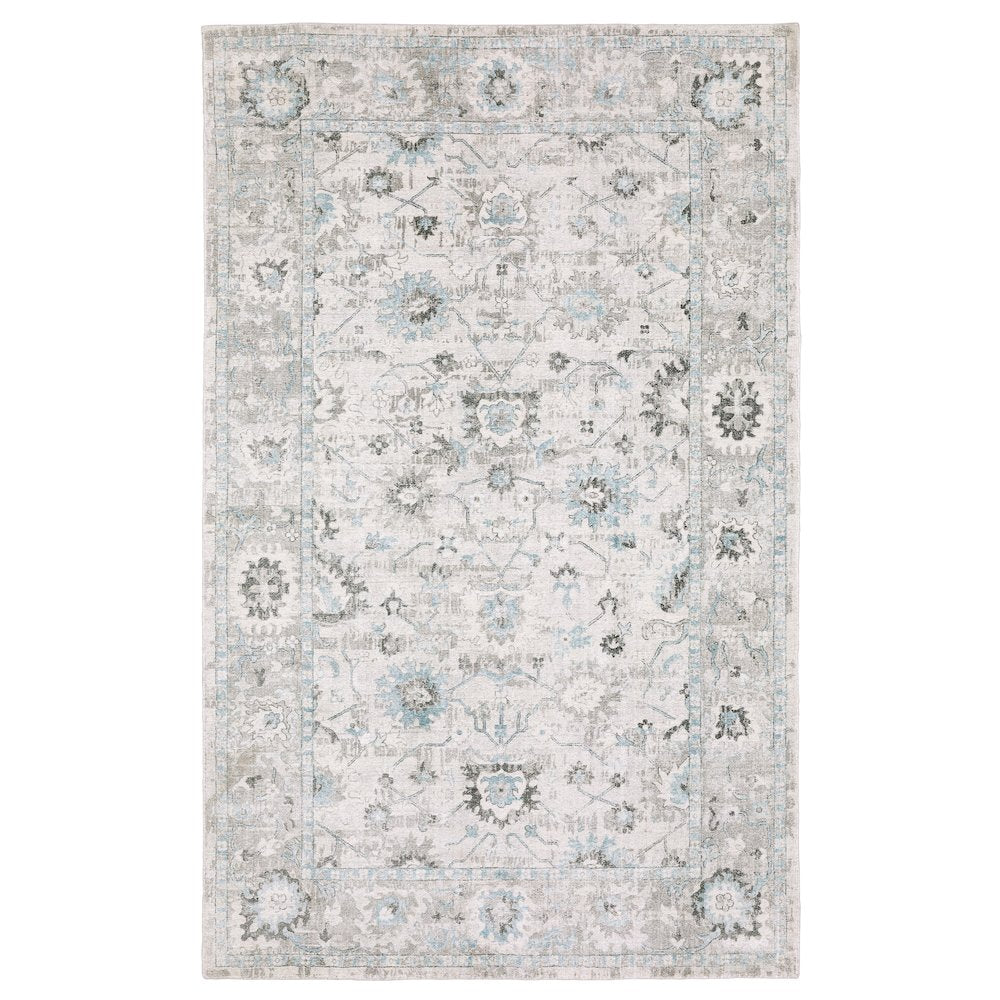 Runner Traditional Rug Made of Wool and Viscose, Ivory color