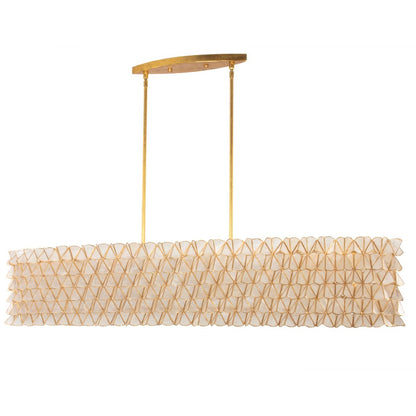 Flair 61-in 9 Light Socket Oxidized Gold Leaf Linear Pendant