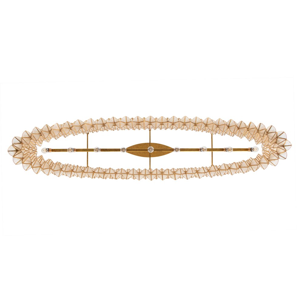 Flair 61-in 9 Light Socket Oxidized Gold Leaf Linear Pendant
