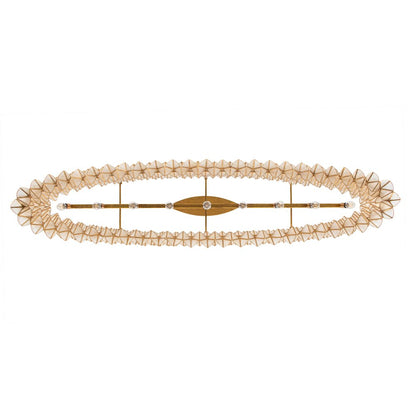 Flair 61-in 9 Light Socket Oxidized Gold Leaf Linear Pendant